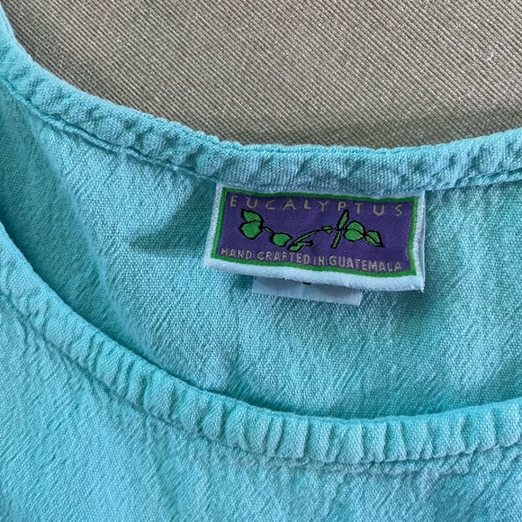 Eucalyptus Relaxed Fit Summer Light Turquoise Sleeveless Dress size L - Picture 7 of 9